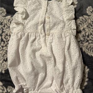 Cecil and Lou White Ruffle Eyelet Bubble